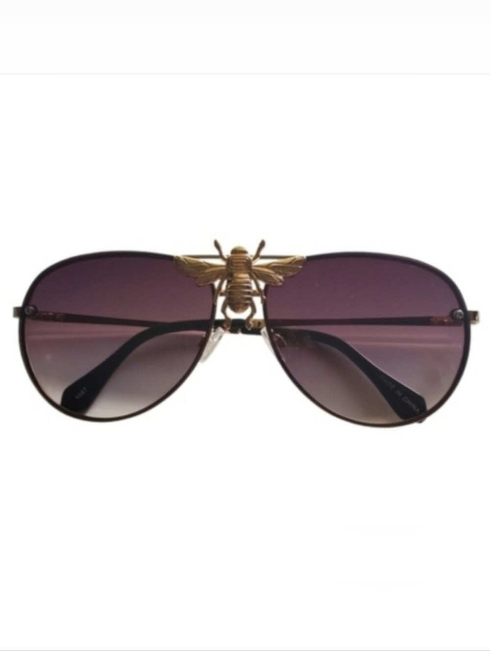 Aviator Sunglasses ~ Bee Fashion. Brown Tinted Lenses